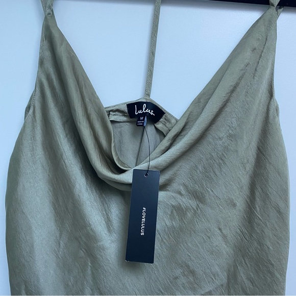 Lulus Olive Green Cowl Neck T-Back Top, Size M 🌷 - Picture 5 of 10